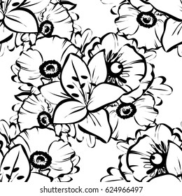 Abstract elegance seamless pattern with floral background