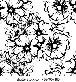 Abstract elegance seamless pattern with floral background