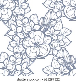 Abstract elegance seamless pattern with floral background