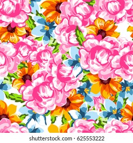 Abstract elegance seamless pattern with floral background