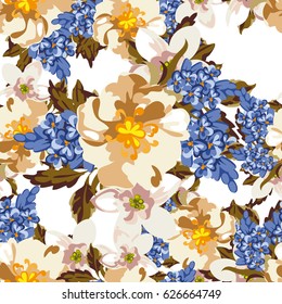 Abstract elegance seamless pattern with floral background