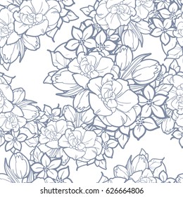 Abstract elegance seamless pattern with floral background