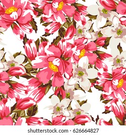 Abstract elegance seamless pattern with floral background