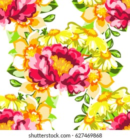 Abstract elegance seamless pattern with floral background
