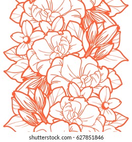 Abstract elegance seamless pattern with floral background
