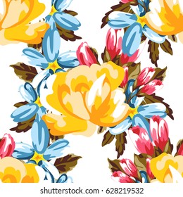 Abstract elegance seamless pattern with floral background Abstract elegance seamless pattern with floral background