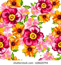 Abstract elegance seamless pattern with floral background