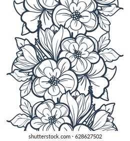 Abstract elegance seamless pattern with floral background