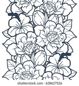 Abstract elegance seamless pattern with floral background