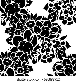 Abstract elegance seamless pattern with floral background