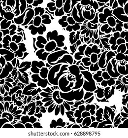 Abstract elegance seamless pattern with floral background
