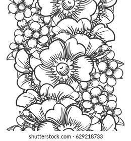 Abstract elegance seamless pattern with floral background