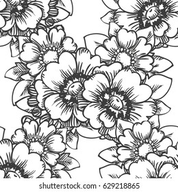 Abstract elegance seamless pattern with floral background