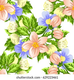 Abstract elegance seamless pattern with floral background