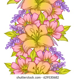 Abstract elegance seamless pattern with floral background