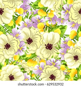 Abstract elegance seamless pattern with floral background
