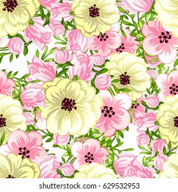 Abstract elegance seamless pattern with floral background