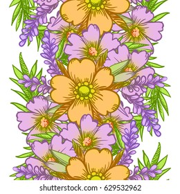 Abstract elegance seamless pattern with floral background