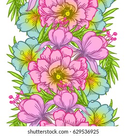 Abstract elegance seamless pattern with floral background
