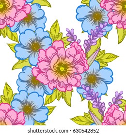 Abstract elegance seamless pattern with floral background