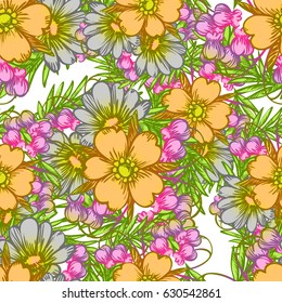 Abstract elegance seamless pattern with floral background