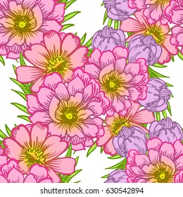 Abstract elegance seamless pattern with floral background