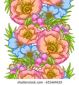 Abstract elegance seamless pattern with floral background
