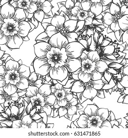 Abstract elegance seamless pattern with floral background