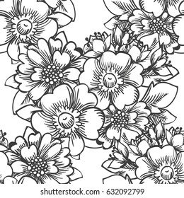 Abstract elegance seamless pattern with floral background
