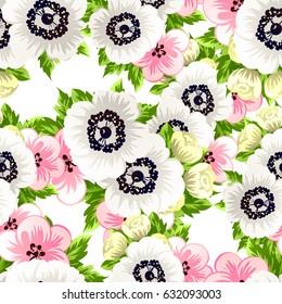 Abstract elegance seamless pattern with floral background