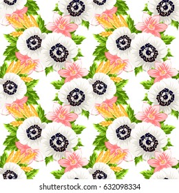 Abstract elegance seamless pattern with floral background