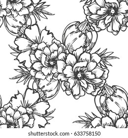 Abstract elegance seamless pattern with floral background