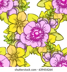 Abstract elegance seamless pattern with floral background