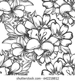 Abstract elegance seamless pattern with floral background