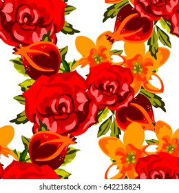 Abstract elegance seamless pattern with floral background