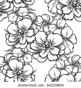 Abstract elegance seamless pattern with floral background