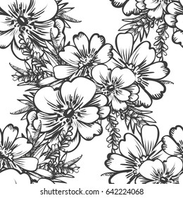 Abstract elegance seamless pattern with floral background