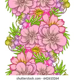 Abstract elegance seamless pattern with floral background