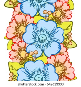Abstract elegance seamless pattern with floral background