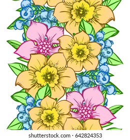 Abstract elegance seamless pattern with floral background