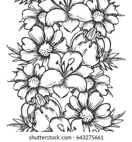 Abstract elegance seamless pattern with floral background