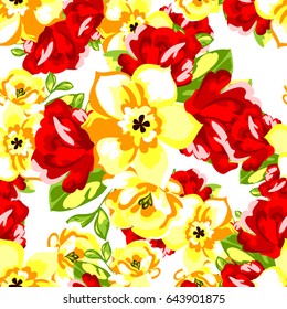 Abstract elegance seamless pattern with floral background