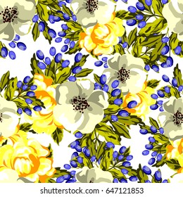 Abstract elegance seamless pattern with floral background