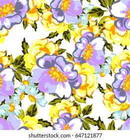 Abstract elegance seamless pattern with floral background