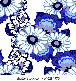 Abstract elegance seamless pattern with floral background