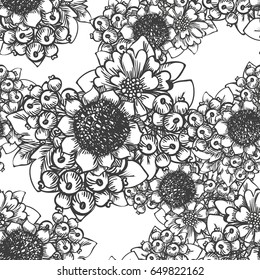 Abstract elegance seamless pattern with floral background