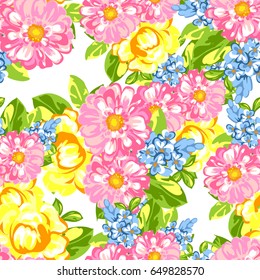 Abstract elegance seamless pattern with floral background