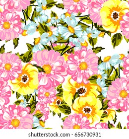 Abstract elegance seamless pattern with floral background