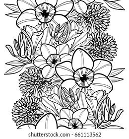 Abstract elegance seamless pattern with floral background