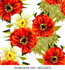Abstract elegance seamless pattern with floral background